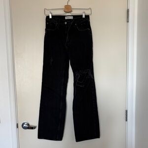 A&F Black Women's Wide-Leg Jeans